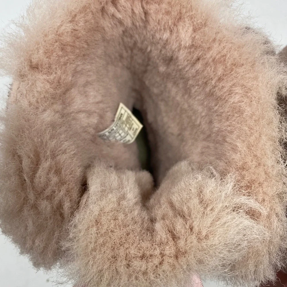 UGG Bailey Bow II Pink Suede Sheepskin Boots 1017394K Girls 5 Mens 5 Womens 7